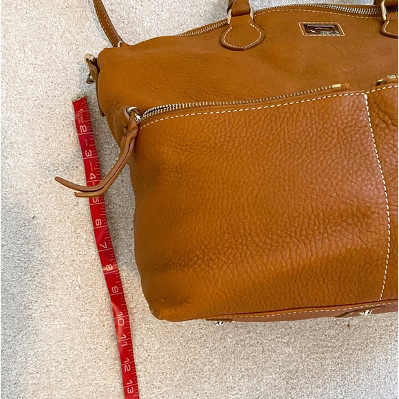 DOONEY & BOURKE Brown Italian Leather Satchel Tote Bag with Gold Hardware - Picture 13 of 16
